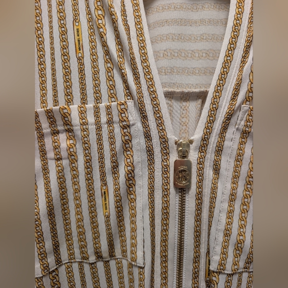 Michael Kors Chain Print Long Sleeve Blouse - Picture 6 of 13